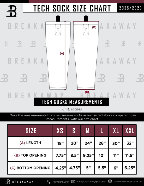 Ramapo Saints Tech Socks - White